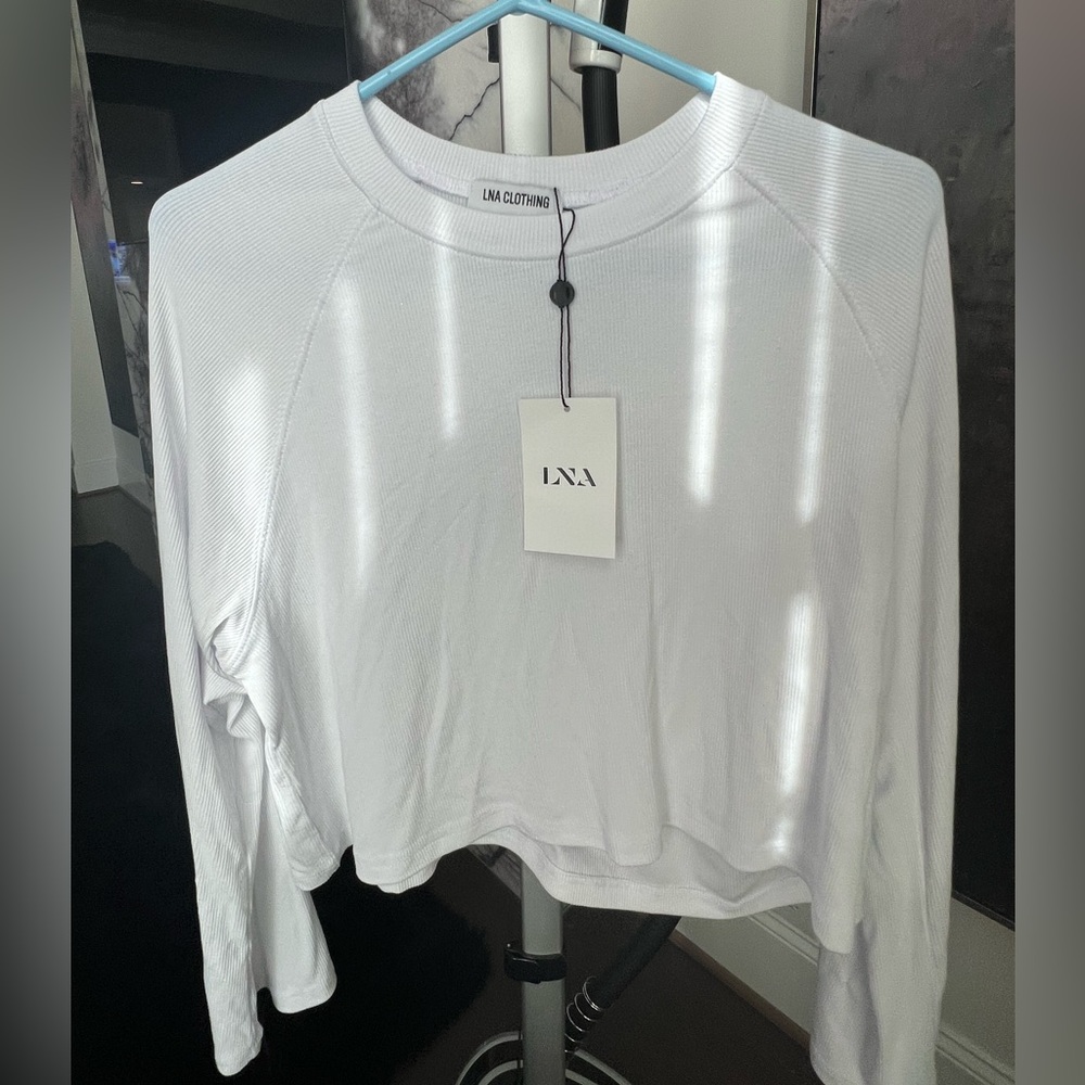 LNA white long sleeve T-shirt new with tags